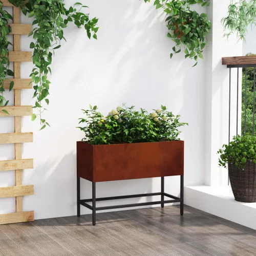 Povišeni Vrtni Planter Rđa 60 x 26 x 45 cm - Otporni čelik 60 x 26 x 45 cm Cijena