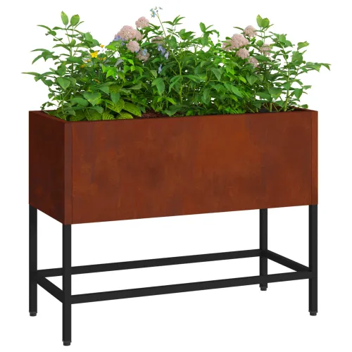 Povišeni Vrtni Planter Rđa 60 x 26 x 45 cm - Otporni čelik 60 x 26 x 45 cm Cijena