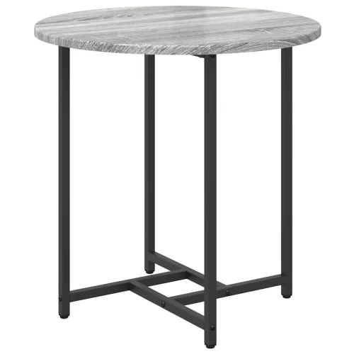 Set pomoćnih stolića 2 kom. Siva Sonoma i crna 50 x 50 x 50 cm - Sivi hrast sonoma Cijena