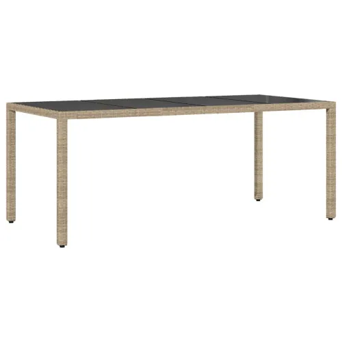 Vrtni set za objed 9 kom. Bež poliratan - 8-mjesta bež i svjetlosiva 190 x 90 x 75 cm Cijena