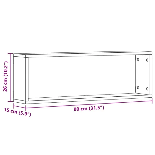 Police na zidu 4 kom. Staro drvo 80 x 15 x 26 cm - Staro drvo 80 x 15 x 26,5 cm 4 Cijena