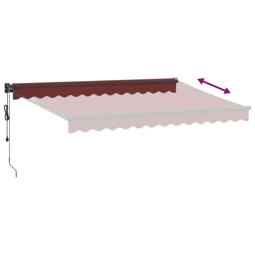 Tenda na automatsko uvlačenje bordo 350x250 cm - Tamno crvena 3,5 x 2,5 m s antracitnim okvirom Cijena