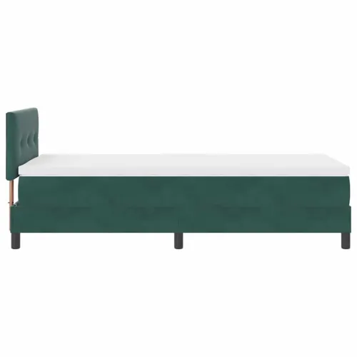 Box spring krevet Tamnozelena 100 x 200 cm Baršun - Tamnozelena 100 x 200 cm Prošiveno gumbima Cijena