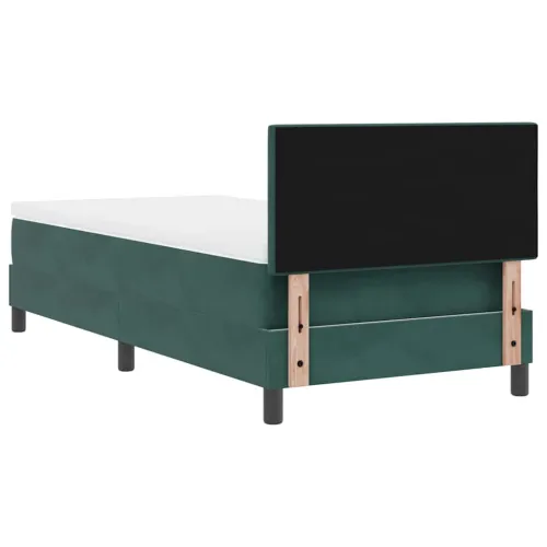 Box spring krevet Tamnozelena 100 x 200 cm Baršun - Tamnozelena 100 x 200 cm Prošiveno gumbima Cijena