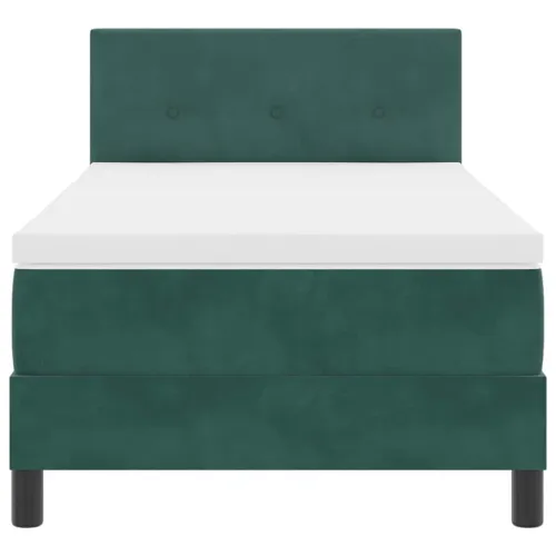 Box spring krevet Tamnozelena 100 x 200 cm Baršun - Tamnozelena 100 x 200 cm Prošiveno gumbima Cijena