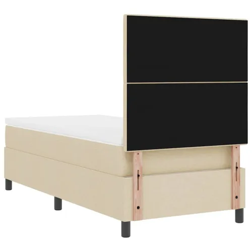 Box spring krevet s uzglavljem Krema 100 x 200 cm tkanina - Krema 100 x 200 cm Prošiveno gumbima Cijena