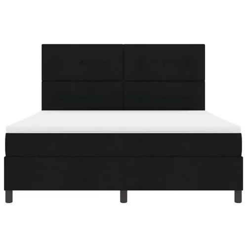 Box spring krevet s uzglavljem Crna 180 x 200 cm tkanina - Crna 180 x 200 cm Prošiveno gumbima Cijena