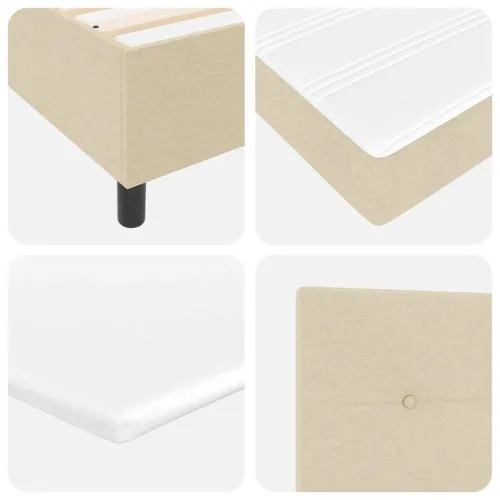 Box spring krevet s uzglavljem Krema 200 x 200 cm tkanina - Krema 200 x 200 cm Prošiveno gumbima Cijena