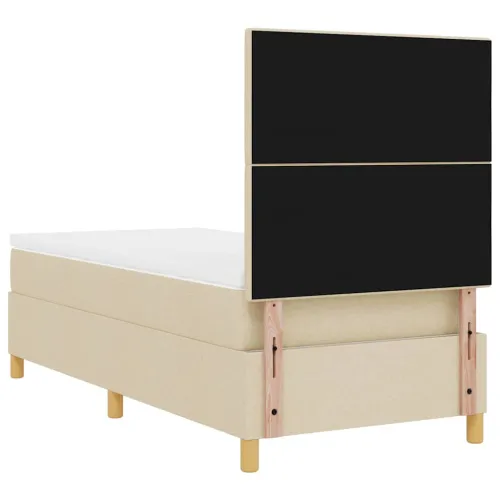 Box spring krevet s uzglavljem Krema 100 x 200 cm tkanina - Krema 100 x 200 cm Prošiveno gumbima Cijena
