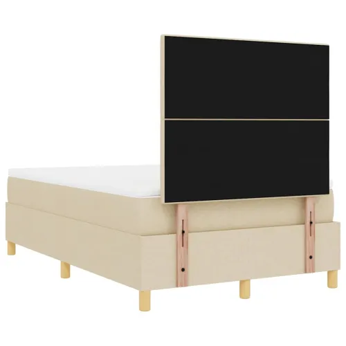 Box spring krevet s uzglavljem Krema 120 x 200 cm tkanina - Krema 120 x 200 cm Prošiveno gumbima Cijena