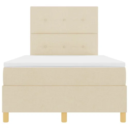 Box spring krevet s uzglavljem Krema 120 x 200 cm tkanina - Krema 120 x 200 cm Prošiveno gumbima Cijena