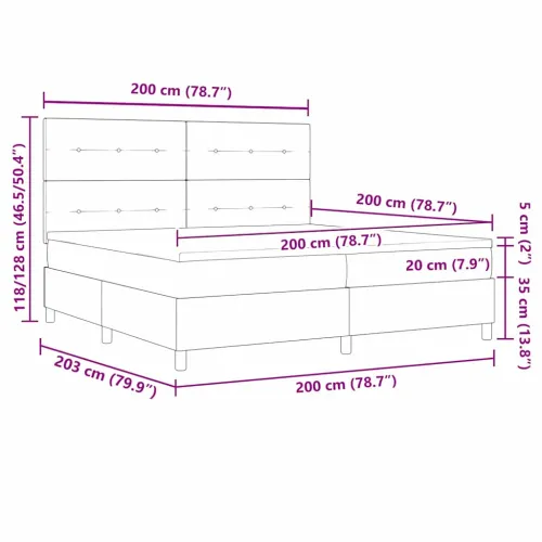 Box spring krevet s uzglavljem Krema 200 x 200 cm tkanina - Krema 200 x 200 cm Prošiveno gumbima Cijena