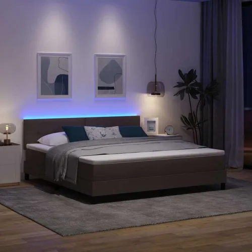 Box spring krevet Tamno smeđa 180 x 200 cm tkanina - Tamno smeđa 180 x 200 cm Prošiveno gumbima Cijena