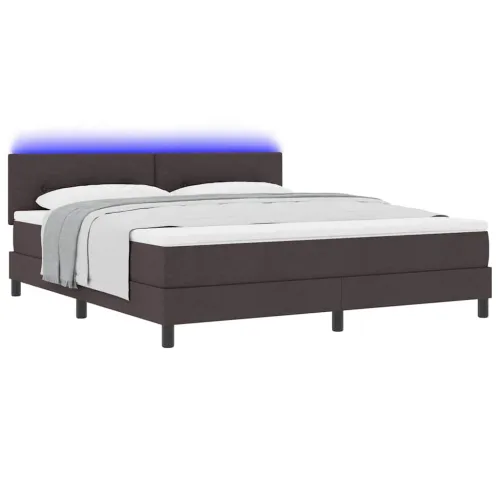 Box spring krevet Tamno smeđa 180 x 200 cm tkanina - Tamno smeđa 180 x 200 cm Prošiveno gumbima Cijena