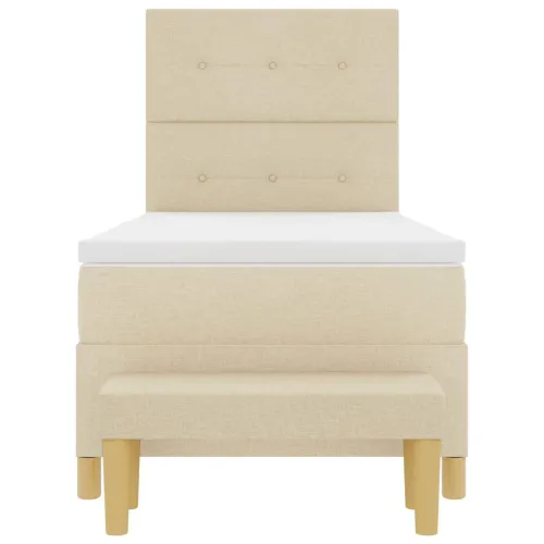 Box spring krevet s uzglavljem Krema 200 x 100 cm tkanina - Krema 100 x 200 cm Prošiveno gumbima Cijena