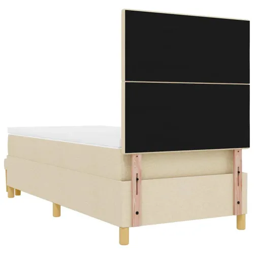 Box spring krevet s uzglavljem Krema 200 x 100 cm tkanina - Krema 100 x 200 cm Prošiveno gumbima Cijena