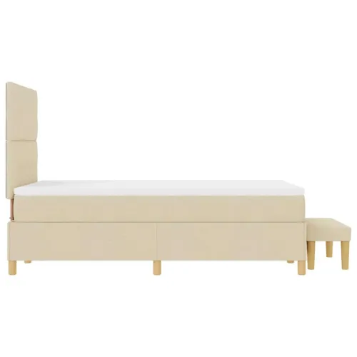 Box spring krevet s uzglavljem Krema 200 x 120 cm tkanina - Krema 120 x 200 cm Prošiveno gumbima Cijena