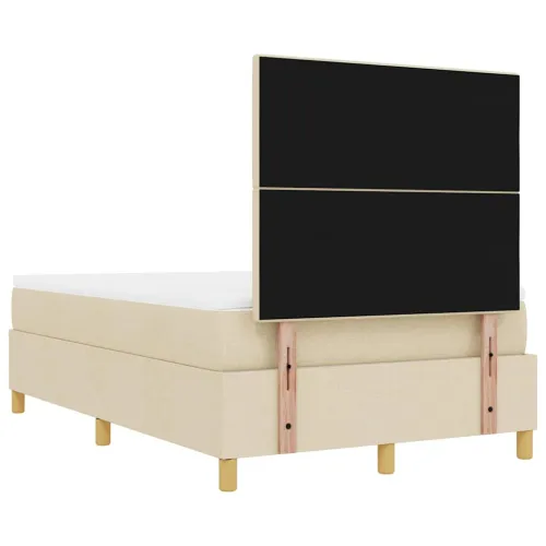 Box spring krevet s uzglavljem Krema 200 x 120 cm tkanina - Krema 120 x 200 cm Prošiveno gumbima Cijena