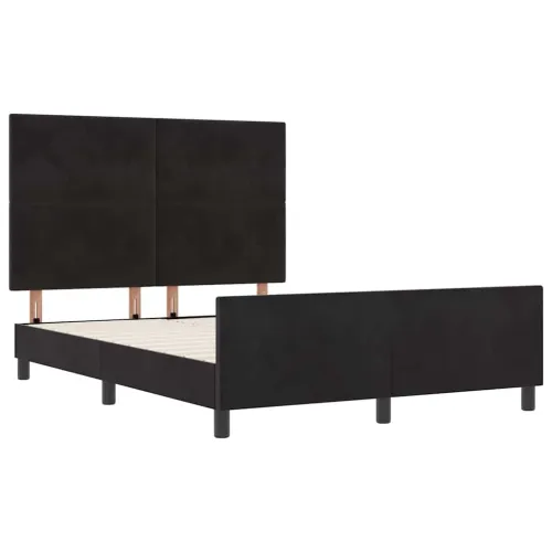Box spring krevet s uzglavljem Crna 140 x 200 cm Baršun - Crna 140 x 200 cm Prošiveno gumbima Cijena