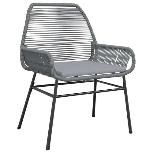 Vrtna garnitura - 3-dijelni vrtni blagovaonski set s jastucima poliratan i staklo - Siva 80 x 80 x 74 cm 2 Siva Cijena