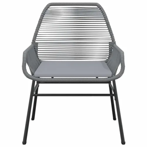 Vrtna garnitura - 3-dijelni vrtni blagovaonski set s jastucima poliratan i staklo - Siva 80 x 80 x 74 cm 2 Siva Cijena