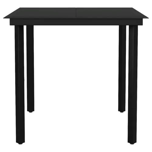 Vrtna garnitura - 3-dijelni vrtni blagovaonski set s jastucima od crnog - Crna i tamno siva 80 x 80 x 74 cm 2 Crna i tamno siva Cijena
