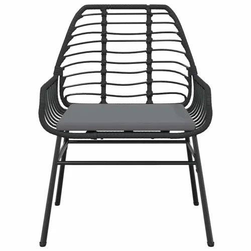 Vrtna garnitura - 3-dijelni vrtni blagovaonski set s jastucima od crnog - Crna i tamno siva 80 x 80 x 74 cm 2 Crna i tamno siva Cijena