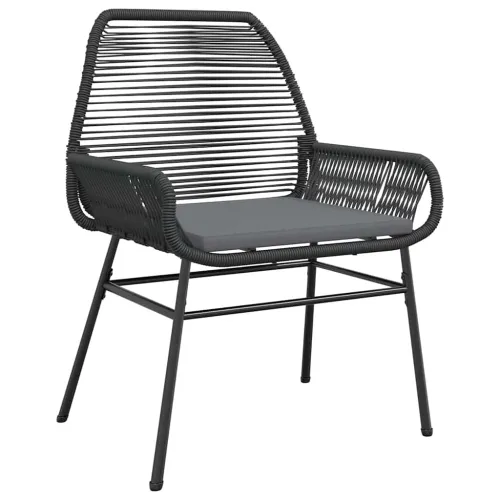 Vrtna garnitura - 3-dijelni vrtni blagovaonski set s jastucima od crnog - Crna 80 x 80 x 74 cm 2 Cijena