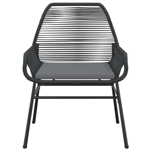 Vrtna garnitura - 3-dijelni vrtni blagovaonski set s jastucima od crnog - Crna 80 x 80 x 74 cm 2 Cijena