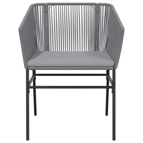 Vrtna garnitura - 5-dijelni vrtni blagovaonski set s jastucima poliratan i staklo - Siva 80 x 80 x 74 cm 4 Siva Cijena