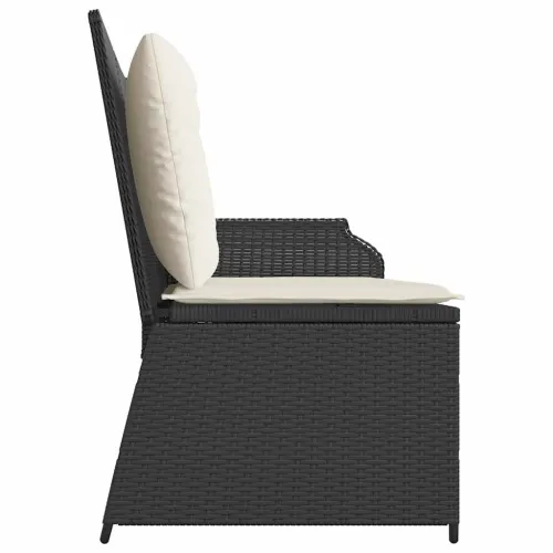 Vrtni naslonjač s jastucima crni od poliratana - Crna 1 Kutna sofa (lijevi naslon za ruku) Crna Cijena