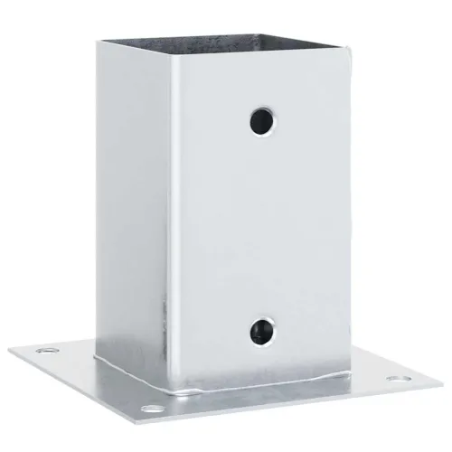 Postolja za stupove kvadratna 12 kom 81x81 mm pocinčani čelik - Srebrno 81 x 81 mm 12 Srebrno Cijena