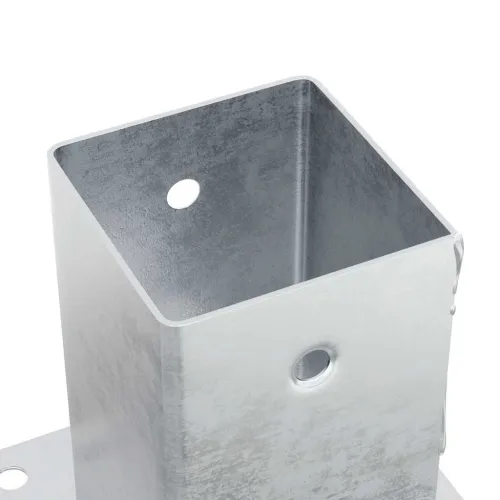 Postolja za stupove kvadratna 12 kom 81x81 mm pocinčani čelik - Srebrno 81 x 81 mm 12 Srebrno Cijena