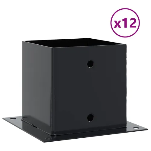 Postolja za stupove kvadratna 12 kom čelik presvučen prahom - Antracit 141 x 141 mm 12 Antracit Cijena