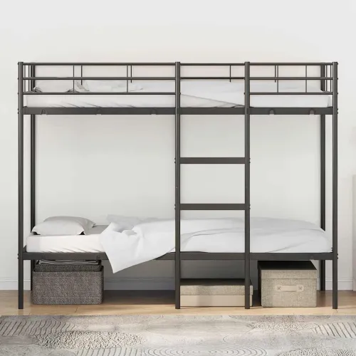 Krevet na kat bez madraca crni 75x190 cm čelik - Crna 75 x 190 cm Crna 75 x 190 cm Cijena