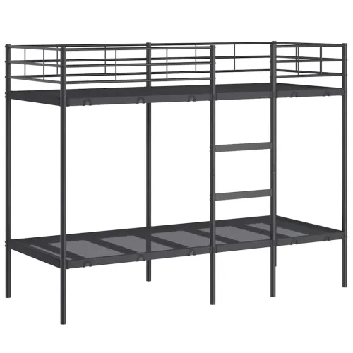 Krevet na kat bez madraca crni 75x190 cm čelik - Crna 75 x 190 cm Crna 75 x 190 cm Cijena