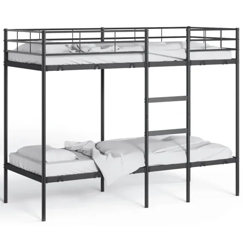 Krevet na kat bez madraca crni 75x190 cm čelik - Crna 75 x 190 cm Crna 75 x 190 cm Cijena