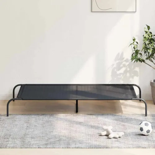 Povišeni krevet za pse crni 150x90x20 cm tekstil i čelik - Crna 150 x 90 cm Tekstilen Crna Cijena
