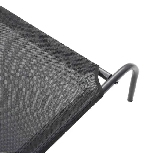 Povišeni krevet za pse crni 150x90x20 cm tekstil i čelik - Crna 150 x 90 cm Tekstilen Crna Cijena