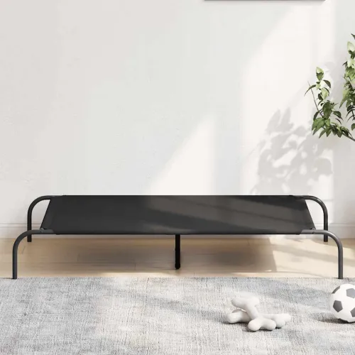 Povišeni krevet za pse crni 130x80x20 cm Oxford tkanina i čelik - Crna 130 x 80 cm oxford fabric Crna Cijena
