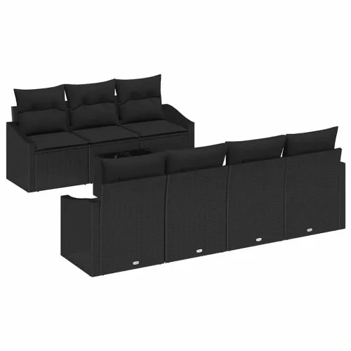 Set sofe 8 kom. Crna poliratan - Crna Cijena