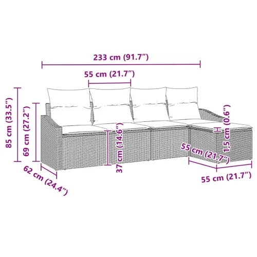 Set sofe 5 kom. Smeđa i krem poliratan - Smeđa i bijela bez stola Cijena