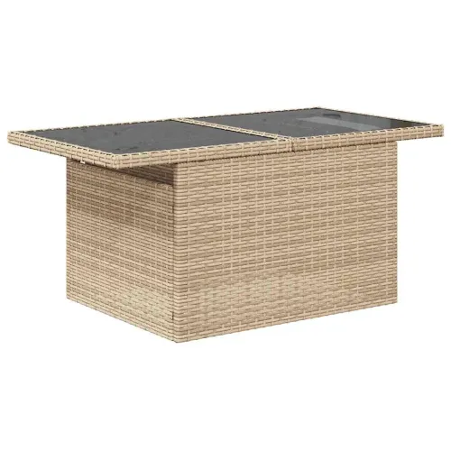 Sjedeća garnitura za vrt 6 kom. Bež i krema poliratan - Bež i bijela Cijena