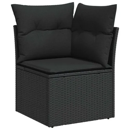 Sjedeća garnitura za vrt 10 kom. Crna poliratan - Crna Cijena