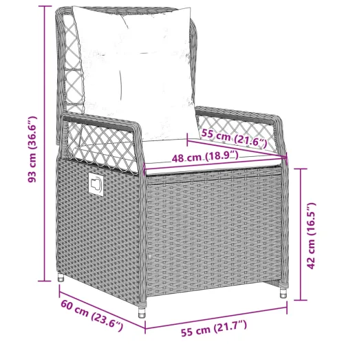 Vrtna garnitura - 7-dijelni vrtni blagovaonski set sivi od poliratana - Siva 200 x 100 x 74 cm 6 Siva Cijena