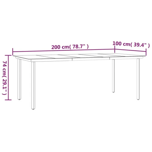 Vrtna garnitura - 7-dijelni vrtni blagovaonski set sivi od poliratana - Siva 200 x 100 x 74 cm 6 Siva Cijena