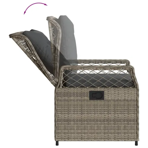 Vrtna garnitura - 7-dijelni vrtni blagovaonski set sivi od poliratana - Siva 200 x 100 x 74 cm 6 Siva Cijena