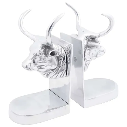 Držači za knjige 2 kom. Srebrno 17 x 15 x 27 cm Aluminij - Bik 15 x 17 x 27 cm Cijena