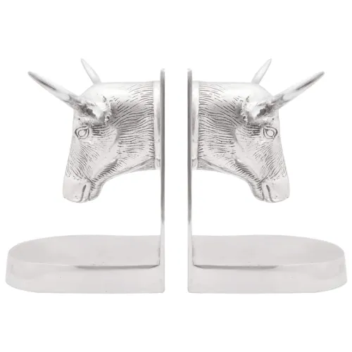 Držači za knjige 2 kom. Srebrno 21,5 x 15,5 x 20 cm Aluminij - Bik 15,5 x 12 x 20 cm Cijena
