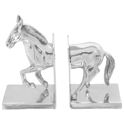 Držači za knjige 2 kom. Srebrno 11 x 14 x 25 cm Aluminij - Konj 11 x 14 x 25 cm Cijena